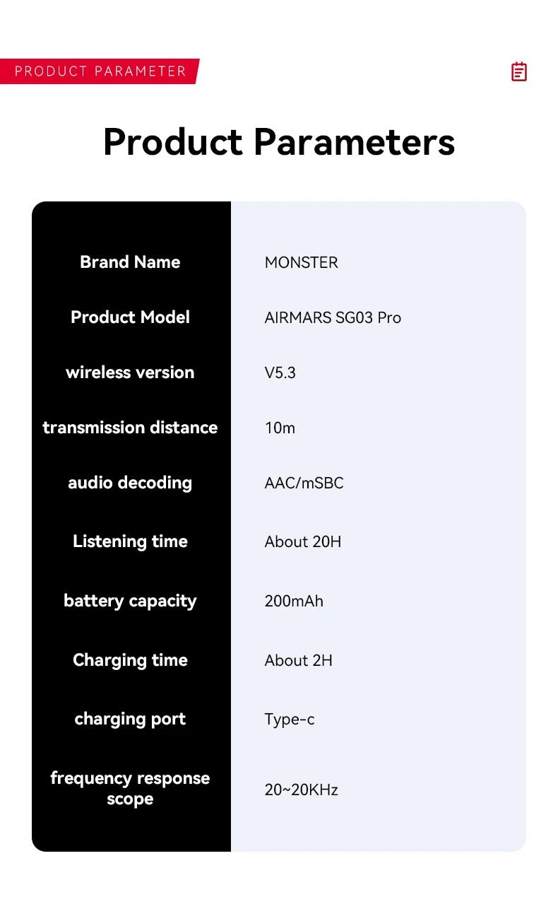 Monster Wireless Bluetooth5.3 Headphones with Button Function, Outdoor Sports Earphones, HD Call, Stereo Music, Neckband Headset - Tara's Tiny Treasures
