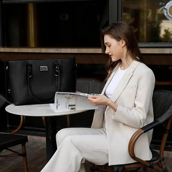 MOSISO Tote Bag for Women MacBook 13.3 14 15 16 17.3 inch PU Leather Waterproof Notebook Computer Laptop Bag Women's Handbags - Tara's Tiny Treasures
