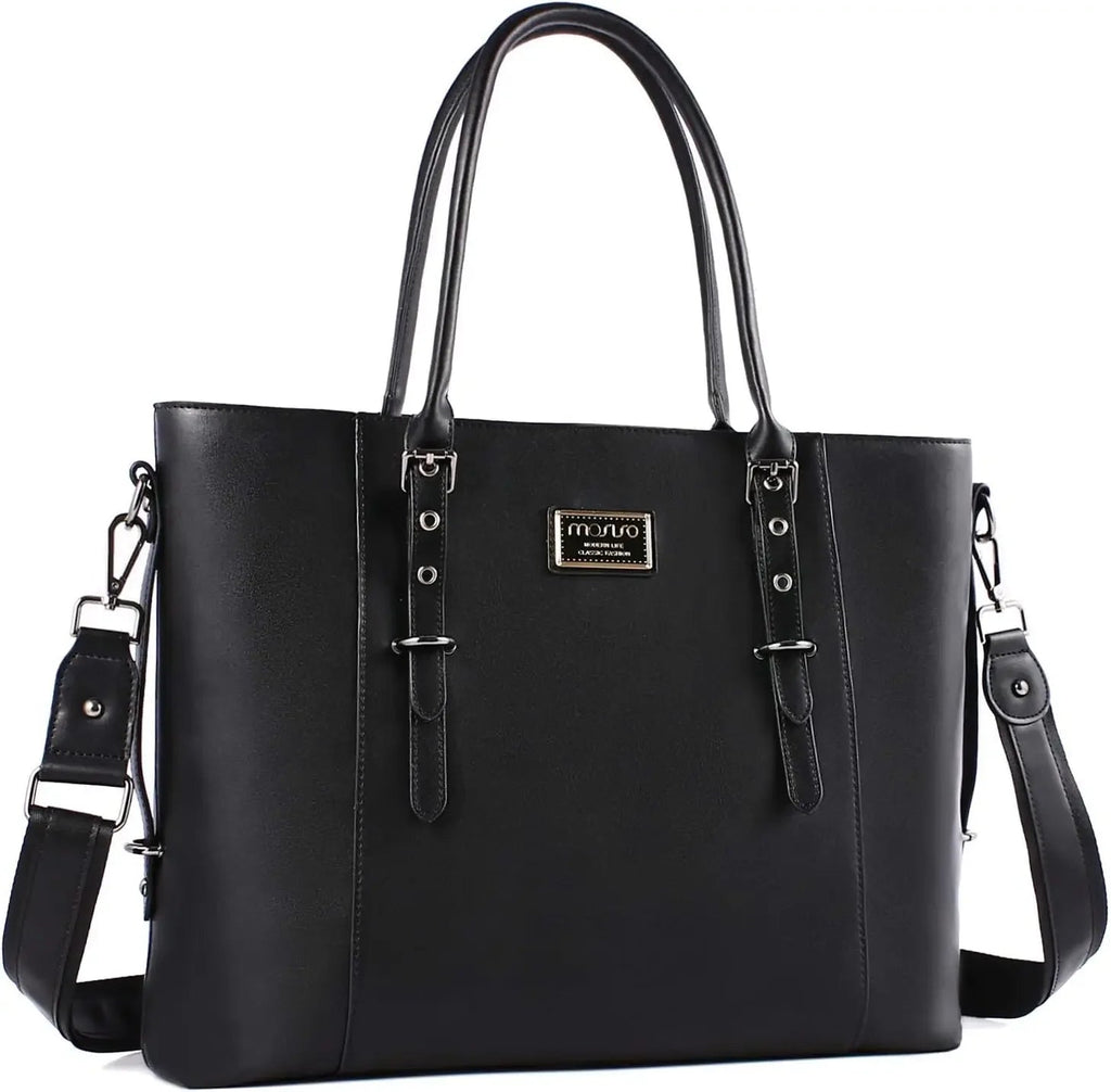 MOSISO Tote Bag for Women MacBook 13.3 14 15 16 17.3 inch PU Leather Waterproof Notebook Computer Laptop Bag Women's Handbags - Tara's Tiny Treasures