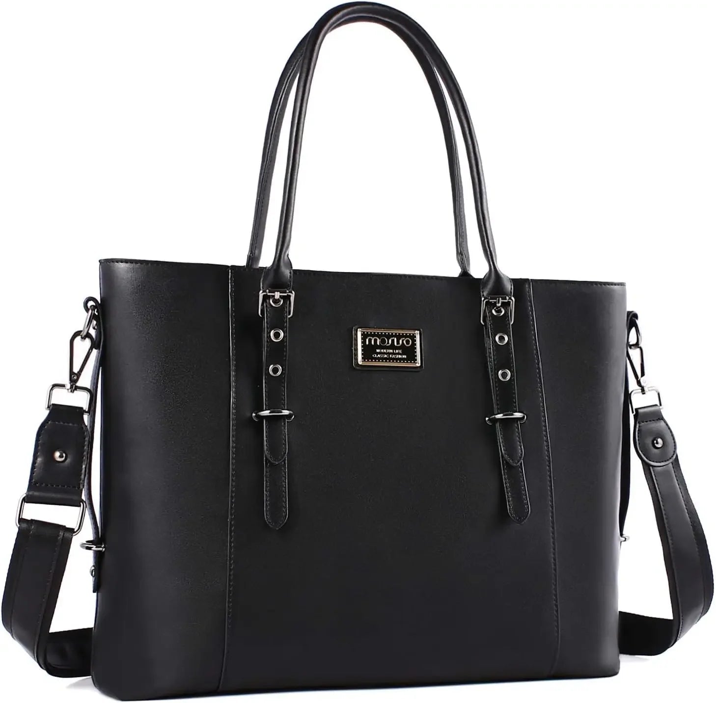 MOSISO Tote Bag for Women MacBook 13.3 14 15 16 17.3 inch PU Leather Waterproof Notebook Computer Laptop Bag Women's Handbags - Tara's Tiny Treasures