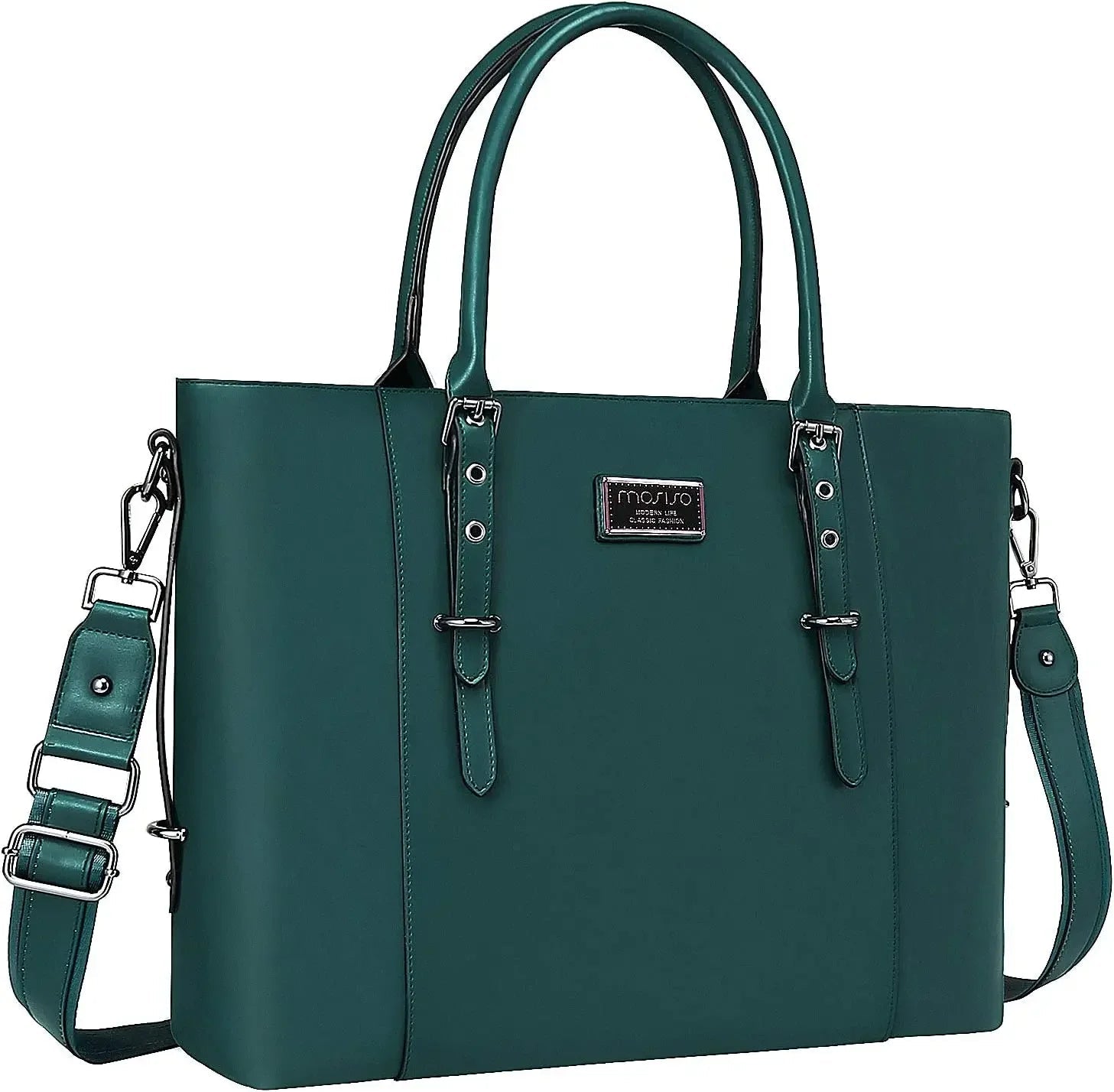 MOSISO Tote Bag for Women MacBook 13.3 14 15 16 17.3 inch PU Leather Waterproof Notebook Computer Laptop Bag Women's Handbags - Tara's Tiny Treasures