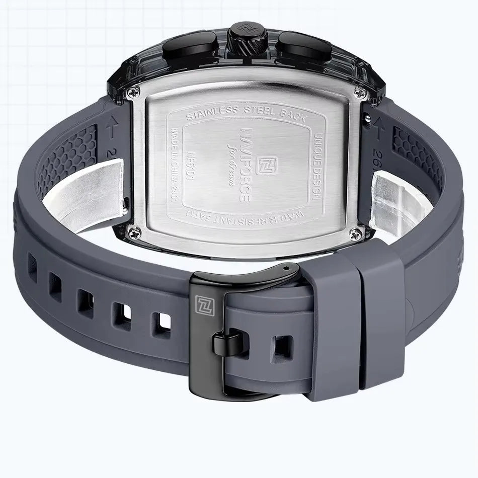 NAVIFORCE Men Quartz Watches Silicone Strap Multifunction Waterproof Wristwatches Chronograph Male Auto Date Clock Reloj Hombre - Tara's Tiny Treasures
