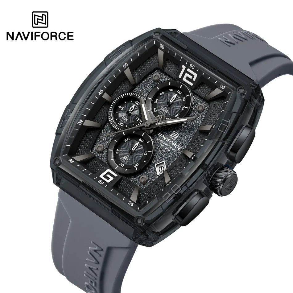 NAVIFORCE Men Quartz Watches Silicone Strap Multifunction Waterproof Wristwatches Chronograph Male Auto Date Clock Reloj Hombre - Tara's Tiny Treasures