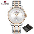 NAVIFORCE Men's Watch Classic Stainless Steel Strap 3ATM Waterproof Calendar Minimalist Dial Men's Chronograph Watch NF9272S - Tara's Tiny Treasures