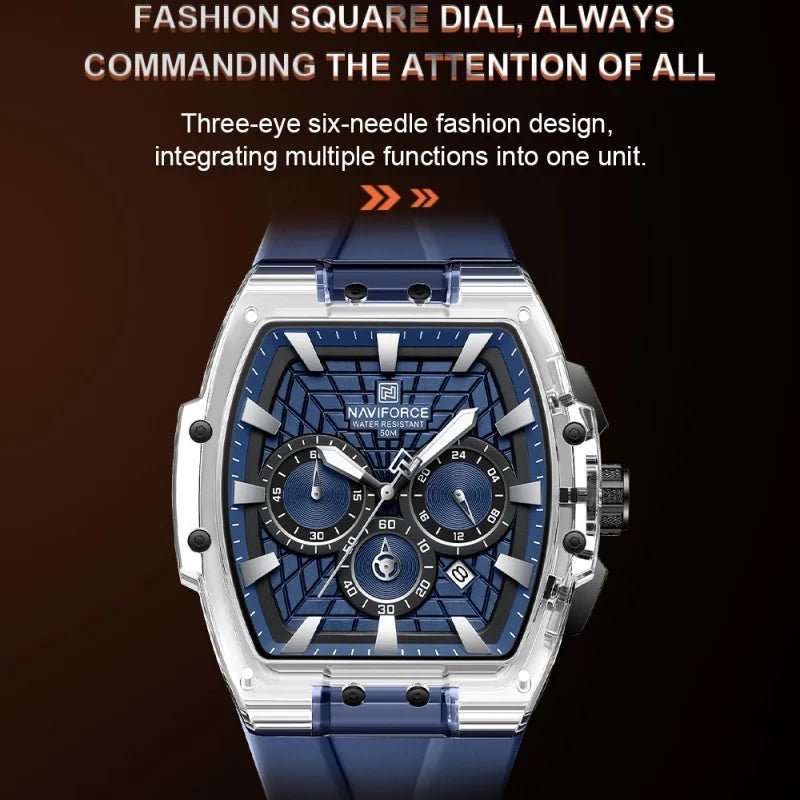 NAVIFORCE Men's Waterproof Sports Watch Luminous Hands Military Chronograph 24-Hour Date Display Quartz Wristwatch Gift for Man - Tara's Tiny Treasures