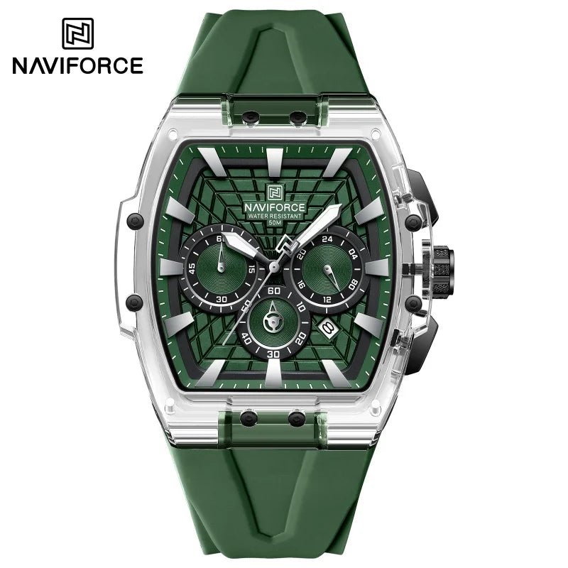 NAVIFORCE Men's Waterproof Sports Watch Luminous Hands Military Chronograph 24-Hour Date Display Quartz Wristwatch Gift for Man - Tara's Tiny Treasures