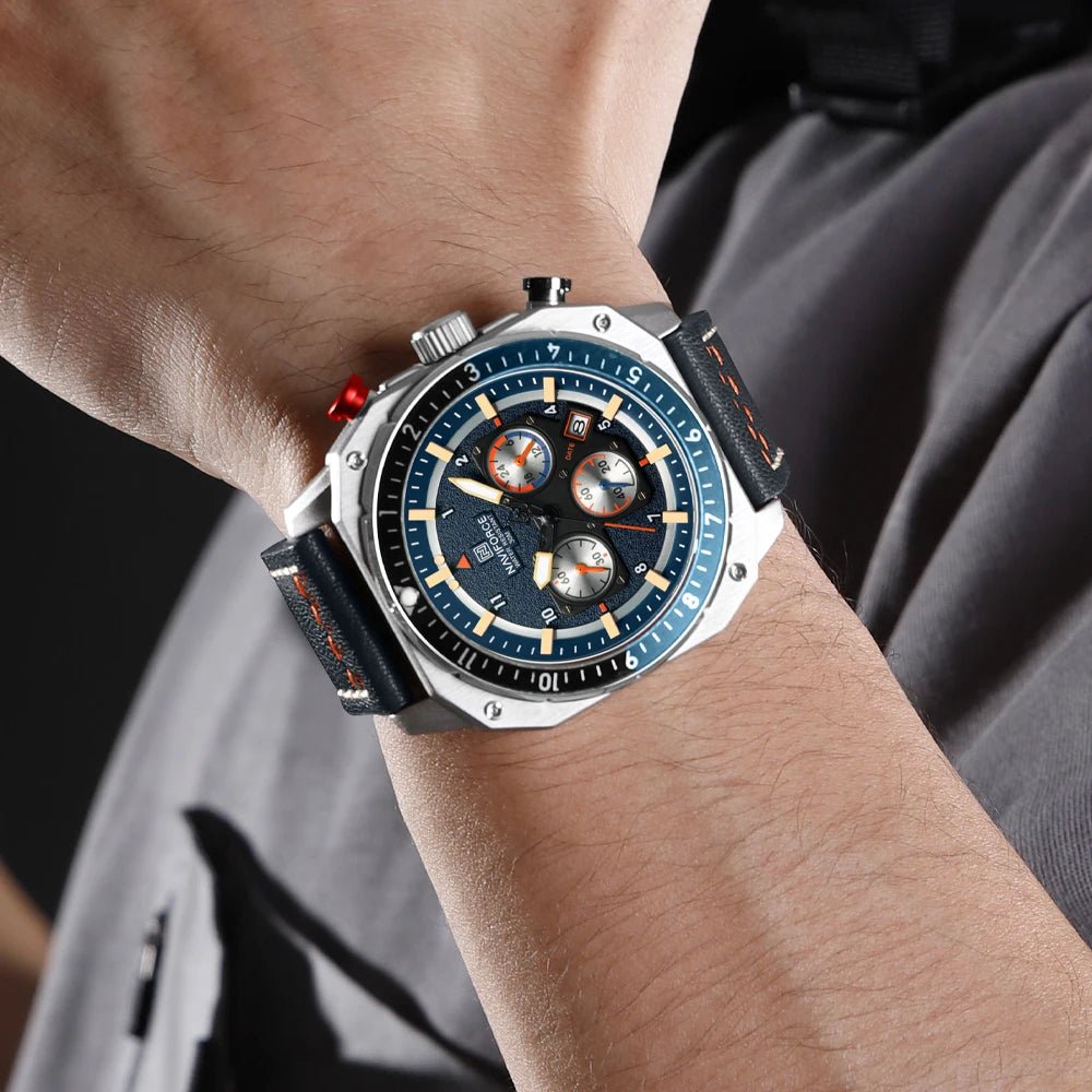 NAVIFORCE Top Brand Luxury Watch Fashion Quartz Men's Wrist Watch Relogio Masculino Leather Band Multifunctional Man Watches - Tara's Tiny Treasures