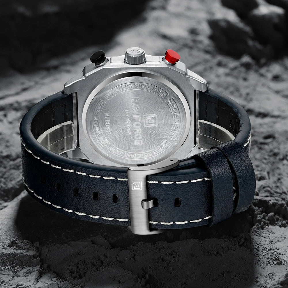 NAVIFORCE Top Brand Luxury Watch Fashion Quartz Men's Wrist Watch Relogio Masculino Leather Band Multifunctional Man Watches - Tara's Tiny Treasures