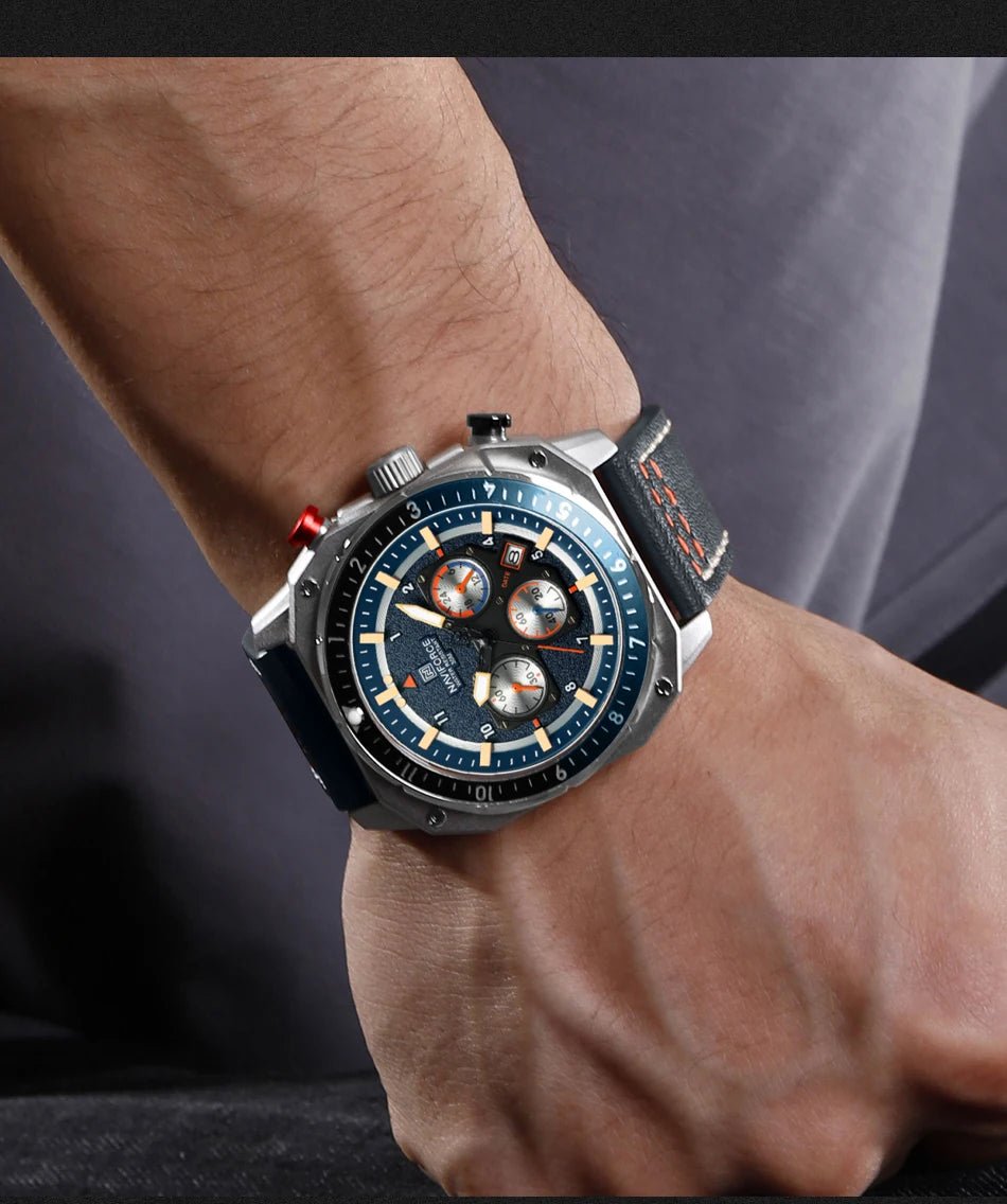 NAVIFORCE Top Brand Luxury Watch Fashion Quartz Men's Wrist Watch Relogio Masculino Leather Band Multifunctional Man Watches - Tara's Tiny Treasures