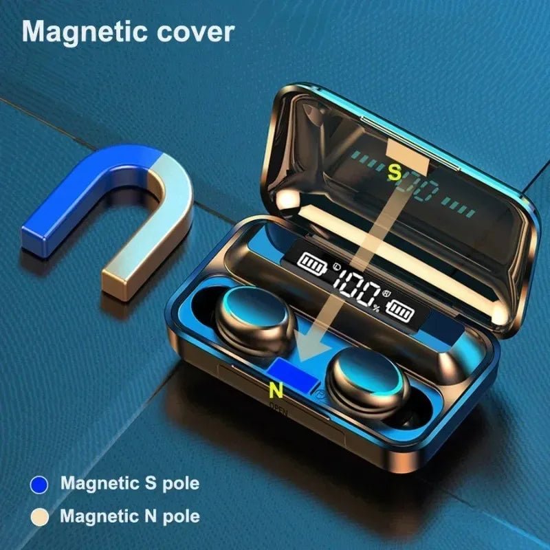 New Bluetooth Headphones 9D Stereo High Bass Sport Earphones Handfree Touch Control Tws Wireless Earbuds Waterproof Headset - Tara's Tiny Treasures