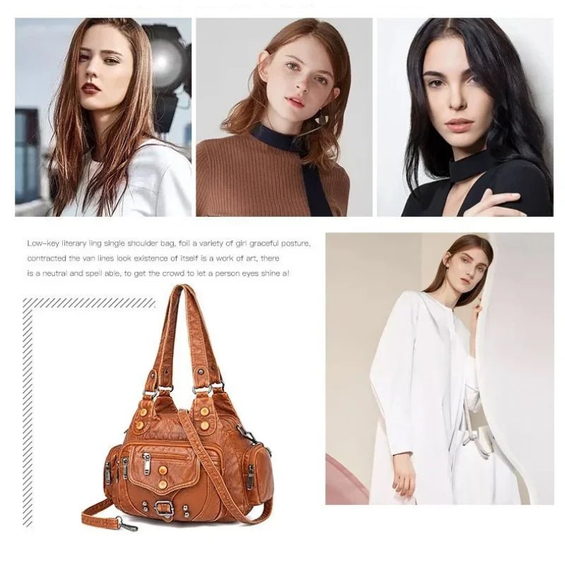 New Fashion High Quality Woman Messenger Bag Luxury Soft Leather Handbags Women's Bags Designer Famous Brand Women Shoulder Tote - Tara's Tiny Treasures