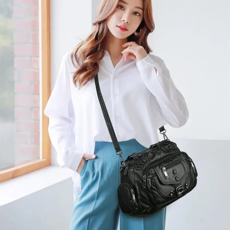 New Fashion High Quality Woman Messenger Bag Luxury Soft Leather Handbags Women's Bags Designer Famous Brand Women Shoulder Tote - Tara's Tiny Treasures