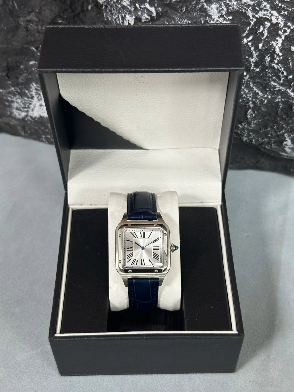 New Luxury Men's Quartz Watch Square Roman Numeral Dial Trendy Casual Business Watch Leather Strap Japanese Movement Stainless - Tara's Tiny Treasures