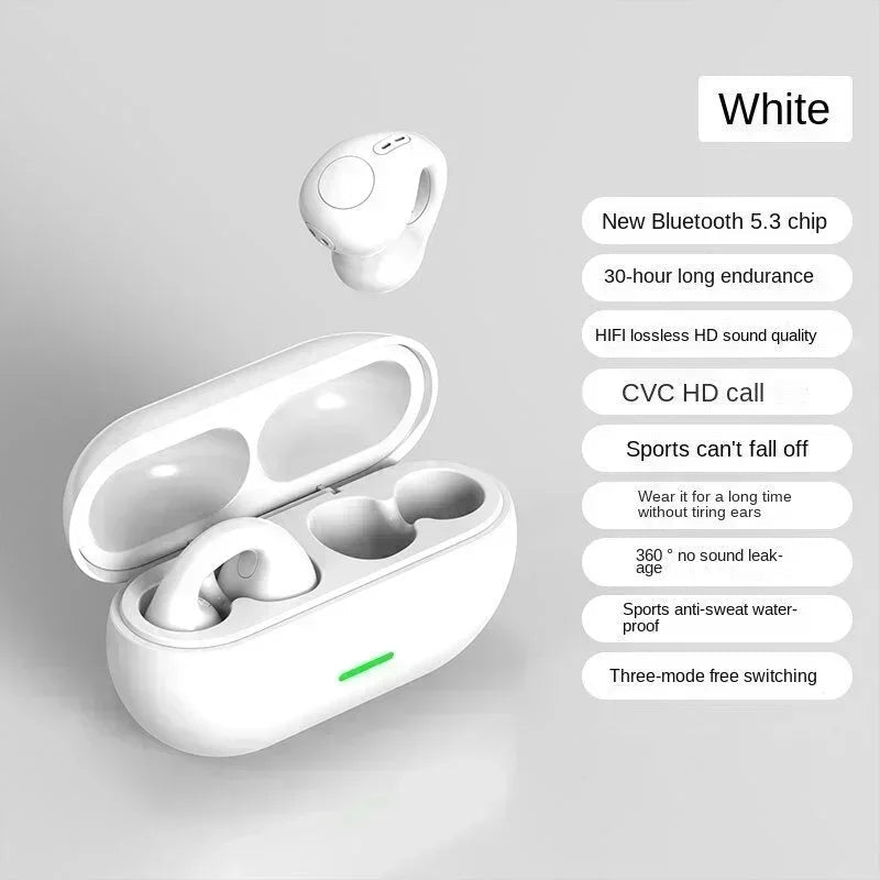 New Original T75 Bone Conduction Wireless Bluetooth 5.3 Headphones Sports Earphones HiFi Sound Quality Waterproof TWS Headset - Tara's Tiny Treasures