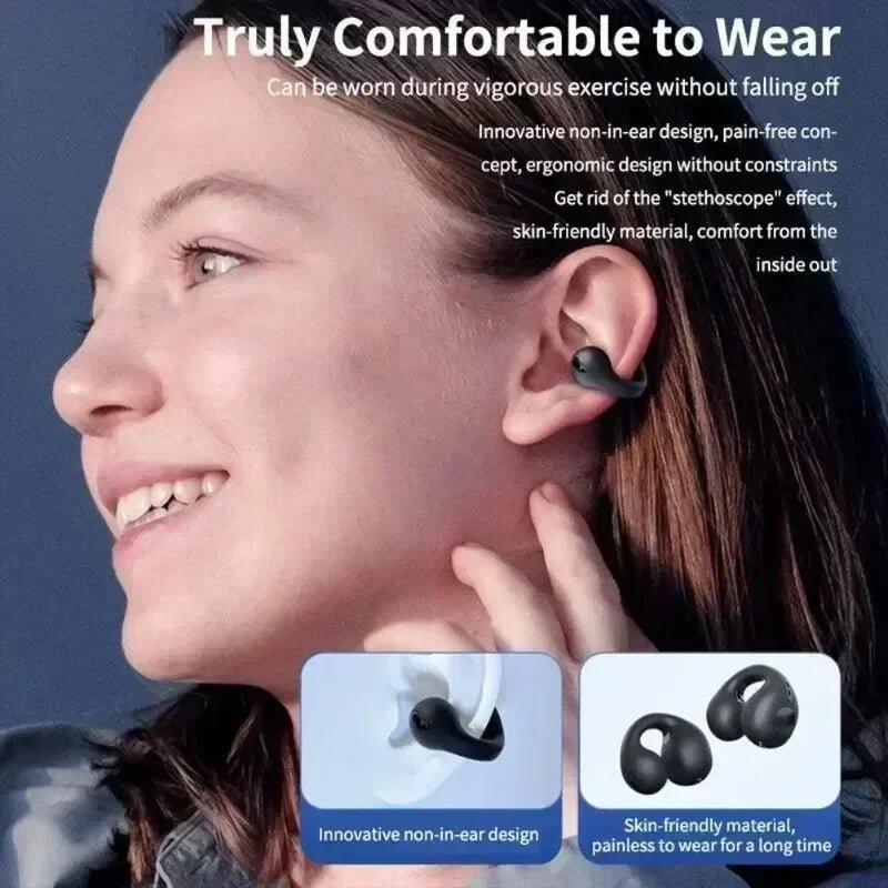 New Original T75 Bone Conduction Wireless Bluetooth 5.3 Headphones Sports Earphones HiFi Sound Quality Waterproof TWS Headset - Tara's Tiny Treasures
