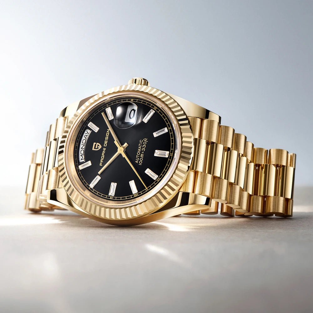 New PAGANI DESIGN DD36 Gold Luxury Automatic Mechanical Watch For Men ST16 100M Waterproof AR Sapphire Glass Wristwatch Men - Tara's Tiny Treasures