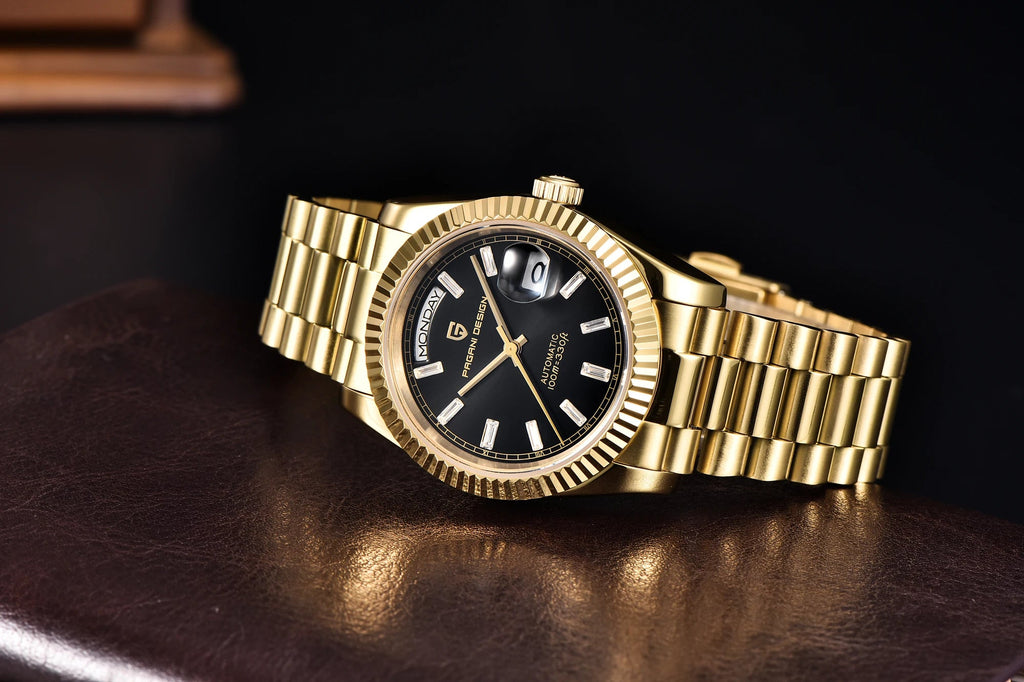 New PAGANI DESIGN DD36 Gold Luxury Automatic Mechanical Watch For Men ST16 100M Waterproof AR Sapphire Glass Wristwatch Men - Tara's Tiny Treasures
