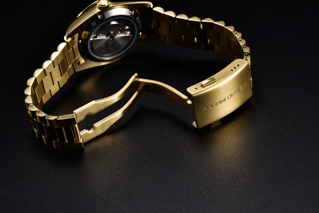 New PAGANI DESIGN DD36 Gold Luxury Automatic Mechanical Watch For Men ST16 100M Waterproof AR Sapphire Glass Wristwatch Men - Tara's Tiny Treasures