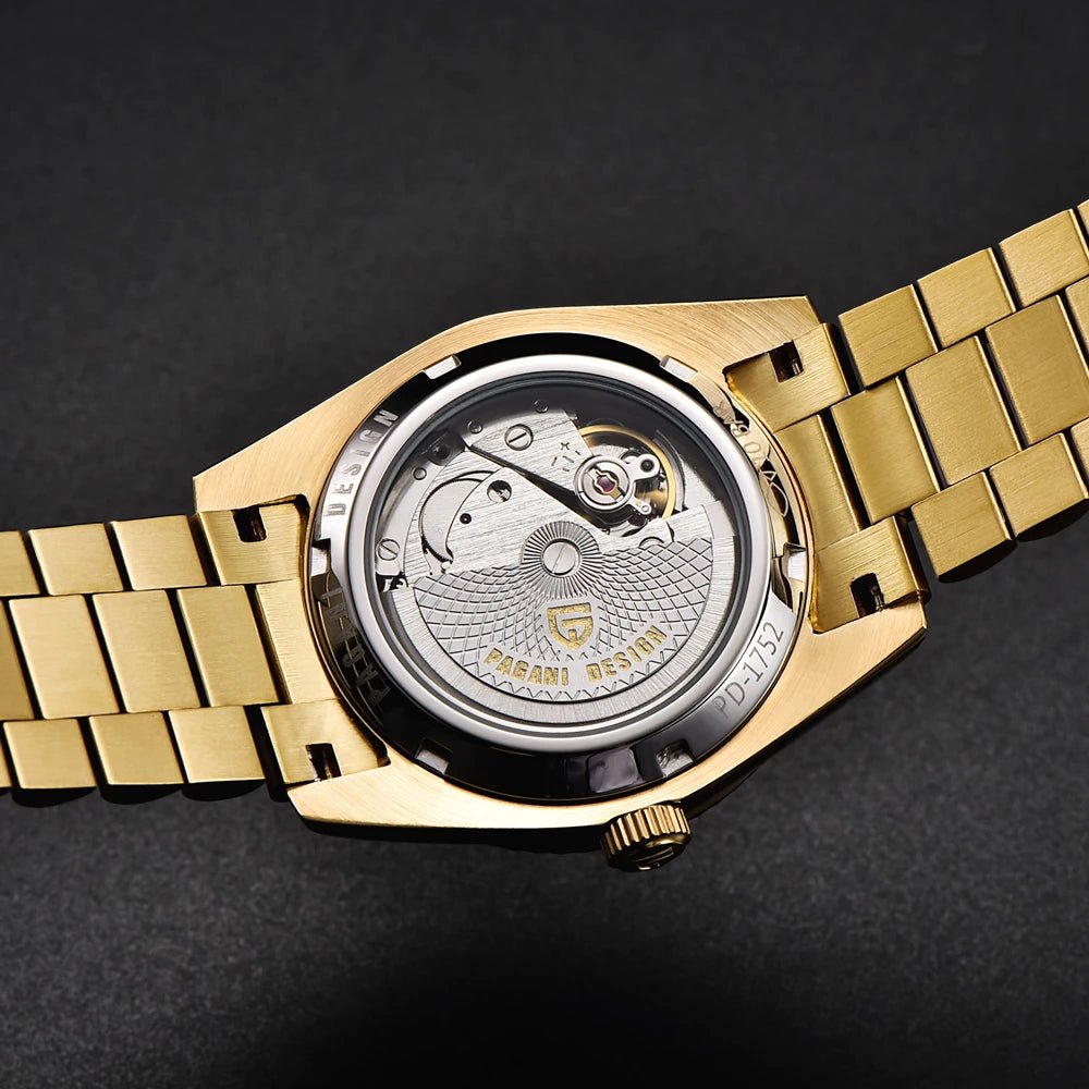 New PAGANI DESIGN DD36 Gold Luxury Automatic Mechanical Watch For Men ST16 100M Waterproof AR Sapphire Glass Wristwatch Men - Tara's Tiny Treasures