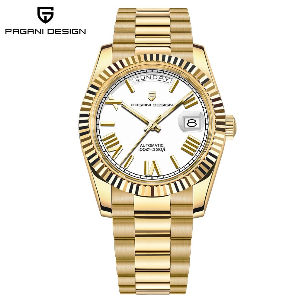 New PAGANI DESIGN DD36 Gold Luxury Automatic Mechanical Watch For Men ST16 100M Waterproof AR Sapphire Glass Wristwatch Men - Tara's Tiny Treasures