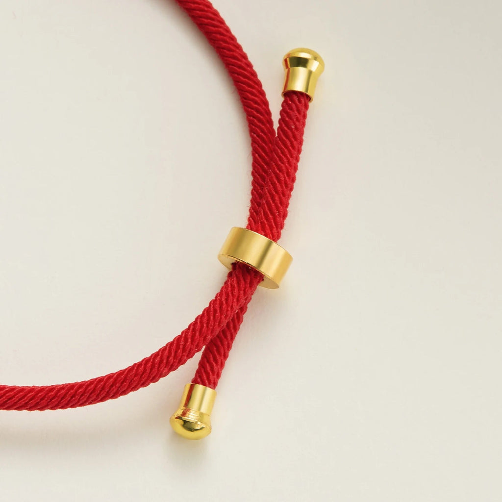 New Stainless Steel Gold Color Heart A-Z Initial Letter Bracelet Men Luck Red Rope Charm Bracelet For Women Men Jewelry Gift - Tara's Tiny Treasures