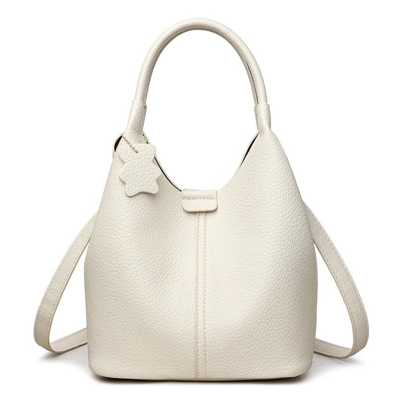 New Trendy Casual Soft PU Women's Handbags Solid Color Large Capacity Female Shoulder Bags Retro Tote Bags For Commute Shopping - Tara's Tiny Treasures