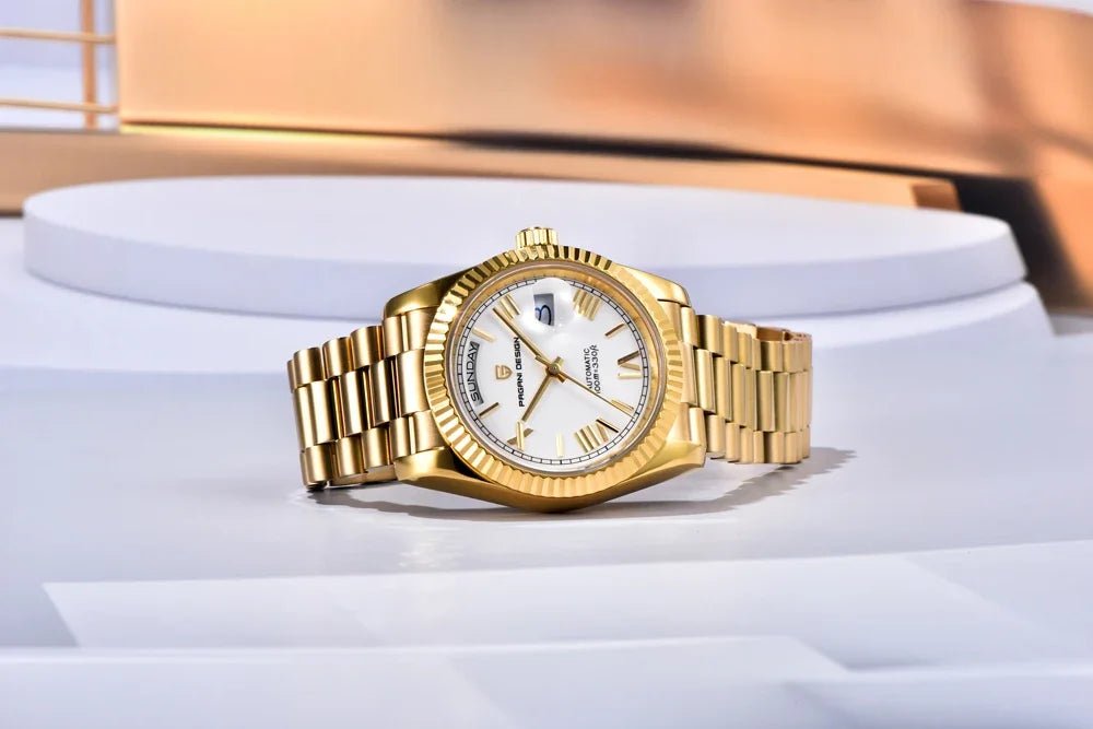 New Watch man PAGANI DESIGN D36 gold Rose Luxury automatic mechanical waterproof glass Sapphire AR stainless steel Date gift Man - Tara's Tiny Treasures