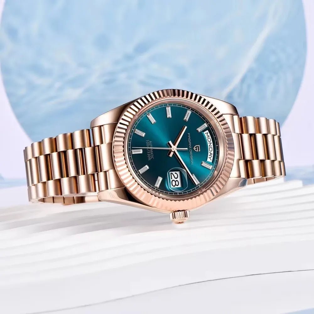 New Watch man PAGANI DESIGN D36 gold Rose Luxury automatic mechanical waterproof glass Sapphire AR stainless steel Date gift Man - Tara's Tiny Treasures