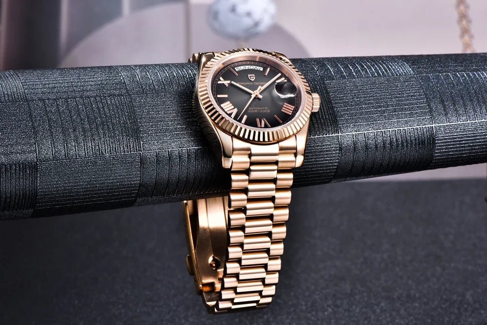 New Watch man PAGANI DESIGN D36 gold Rose Luxury automatic mechanical waterproof glass Sapphire AR stainless steel Date gift Man - Tara's Tiny Treasures