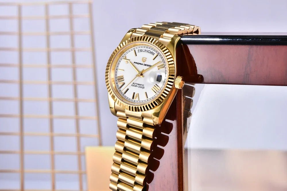New Watch man PAGANI DESIGN D36 gold Rose Luxury automatic mechanical waterproof glass Sapphire AR stainless steel Date gift Man - Tara's Tiny Treasures