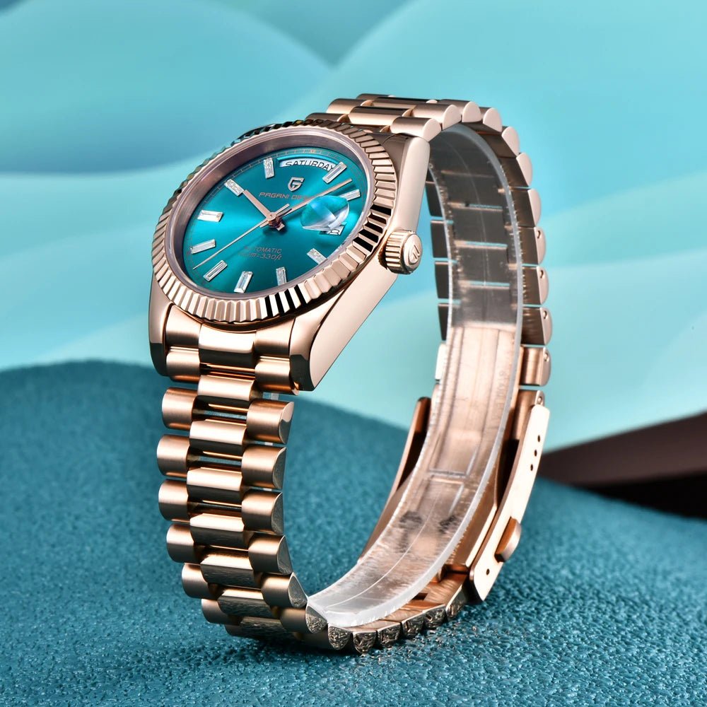 New Watch man PAGANI DESIGN D36 gold Rose Luxury automatic mechanical waterproof glass Sapphire AR stainless steel Date gift Man - Tara's Tiny Treasures