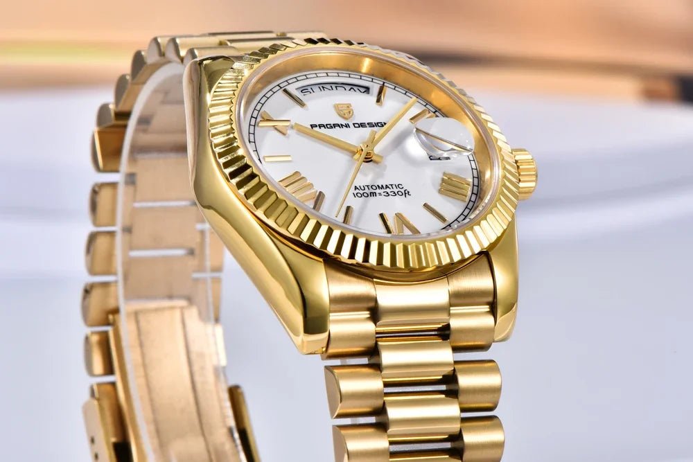 New Watch man PAGANI DESIGN D36 gold Rose Luxury automatic mechanical waterproof glass Sapphire AR stainless steel Date gift Man - Tara's Tiny Treasures