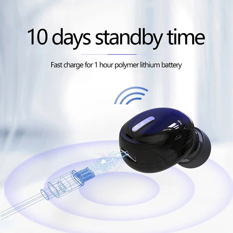 New Wireless Earphones Bluetooth 5.0 Headphones With Mic in-Ear Sports Waterproof TWS Earbuds Bluetooth Handsfree Single Headset - Tara's Tiny Treasures