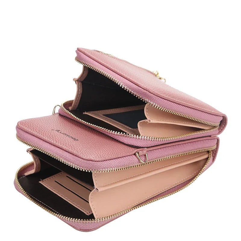 New Women's Handbags PU Leather Zipper Shoulder Bags Large Capacity Messenger Bags Casual Crossbody Bags for Women Phone Purse - Tara's Tiny Treasures