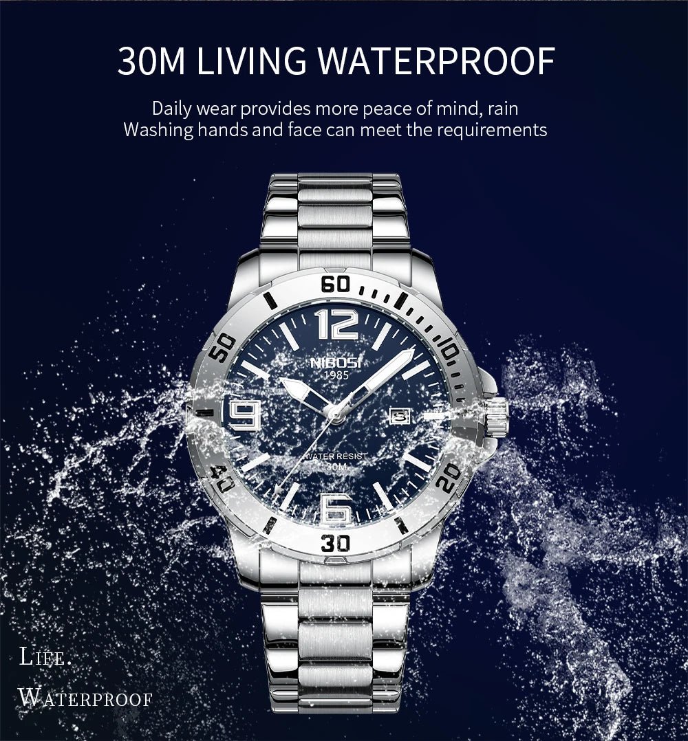 NIBOSI Brand Watch Men Luxury Brand Business Luminous Waterproof Male Clock Calendar Man Quartz Wristwatches Relogio Masculino - Tara's Tiny Treasures