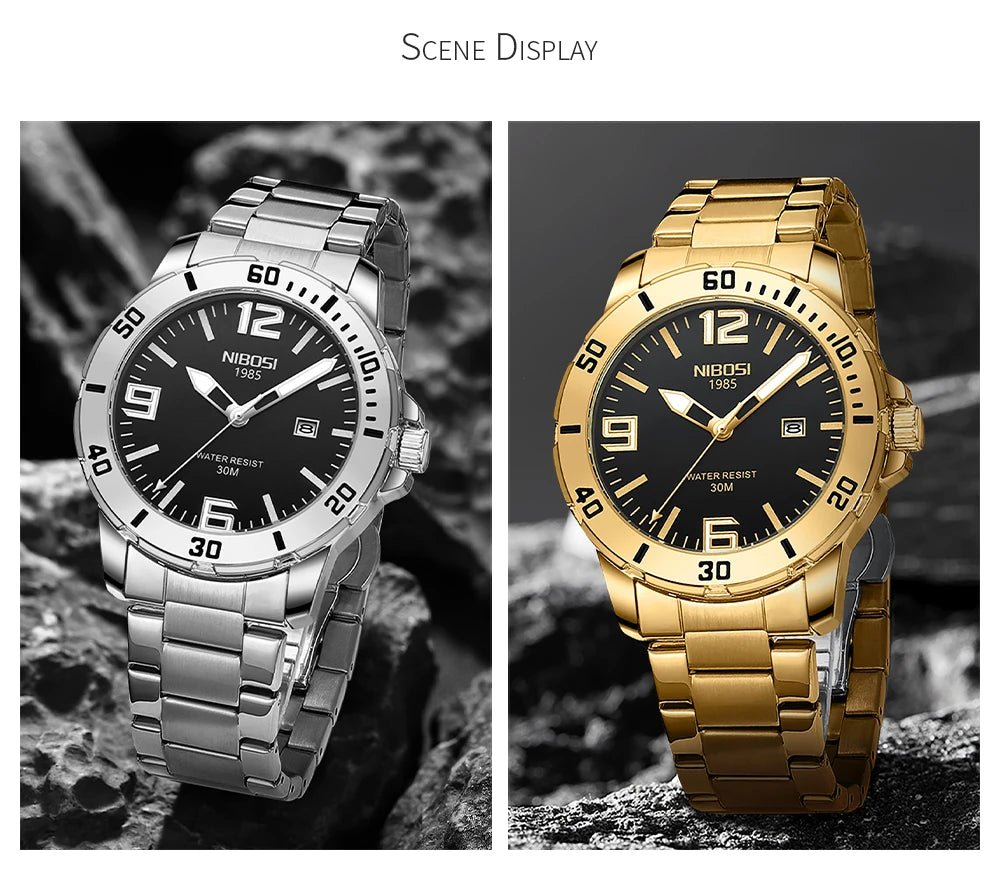 NIBOSI Brand Watch Men Luxury Brand Business Luminous Waterproof Male Clock Calendar Man Quartz Wristwatches Relogio Masculino - Tara's Tiny Treasures