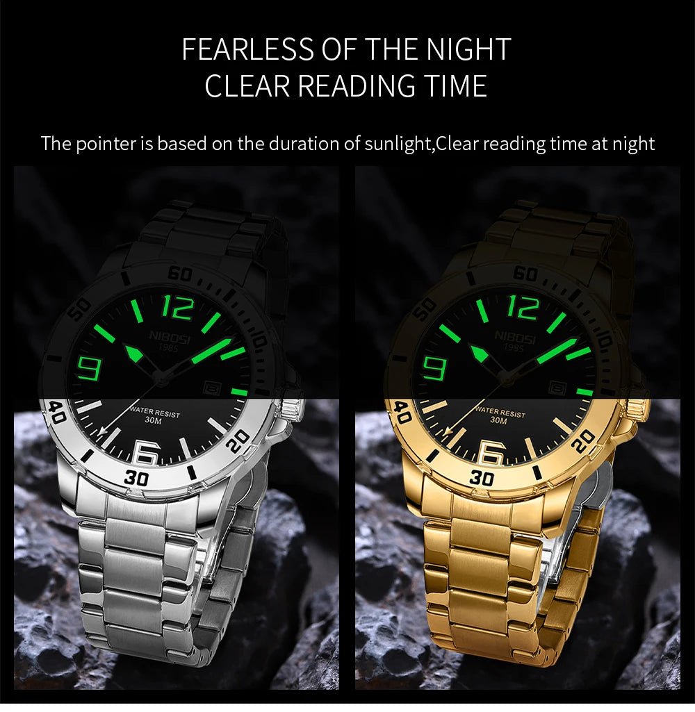 NIBOSI Brand Watch Men Luxury Brand Business Luminous Waterproof Male Clock Calendar Man Quartz Wristwatches Relogio Masculino - Tara's Tiny Treasures