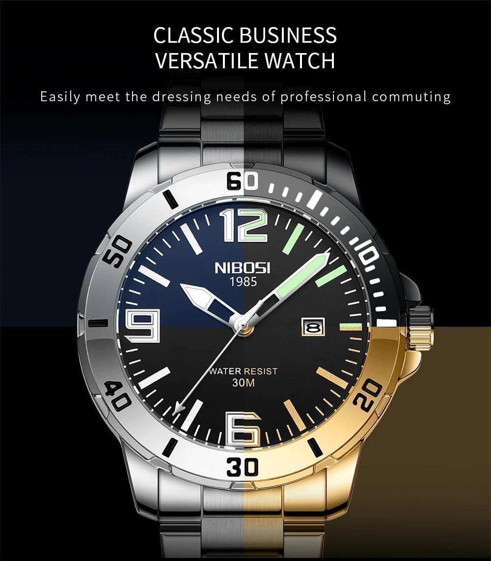 NIBOSI Brand Watch Men Luxury Brand Business Luminous Waterproof Male Clock Calendar Man Quartz Wristwatches Relogio Masculino - Tara's Tiny Treasures