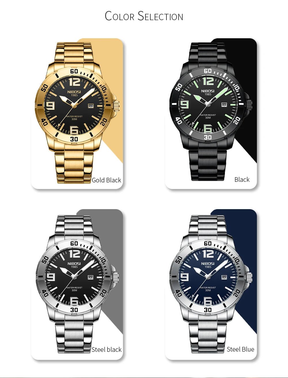 NIBOSI Brand Watch Men Luxury Brand Business Luminous Waterproof Male Clock Calendar Man Quartz Wristwatches Relogio Masculino - Tara's Tiny Treasures
