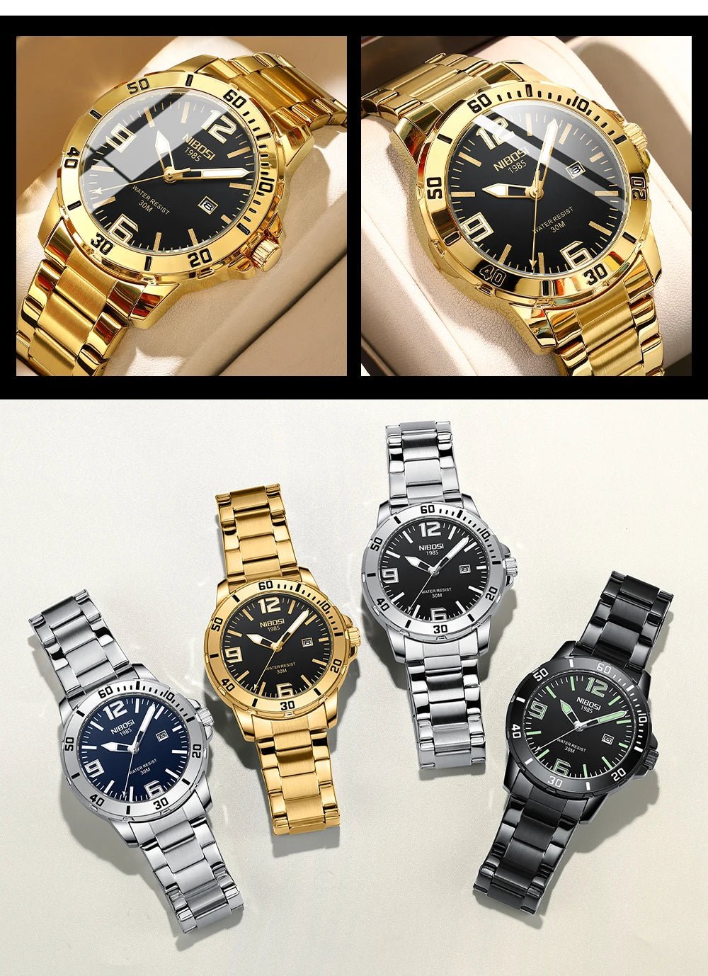 NIBOSI Brand Watch Men Luxury Brand Business Luminous Waterproof Male Clock Calendar Man Quartz Wristwatches Relogio Masculino - Tara's Tiny Treasures