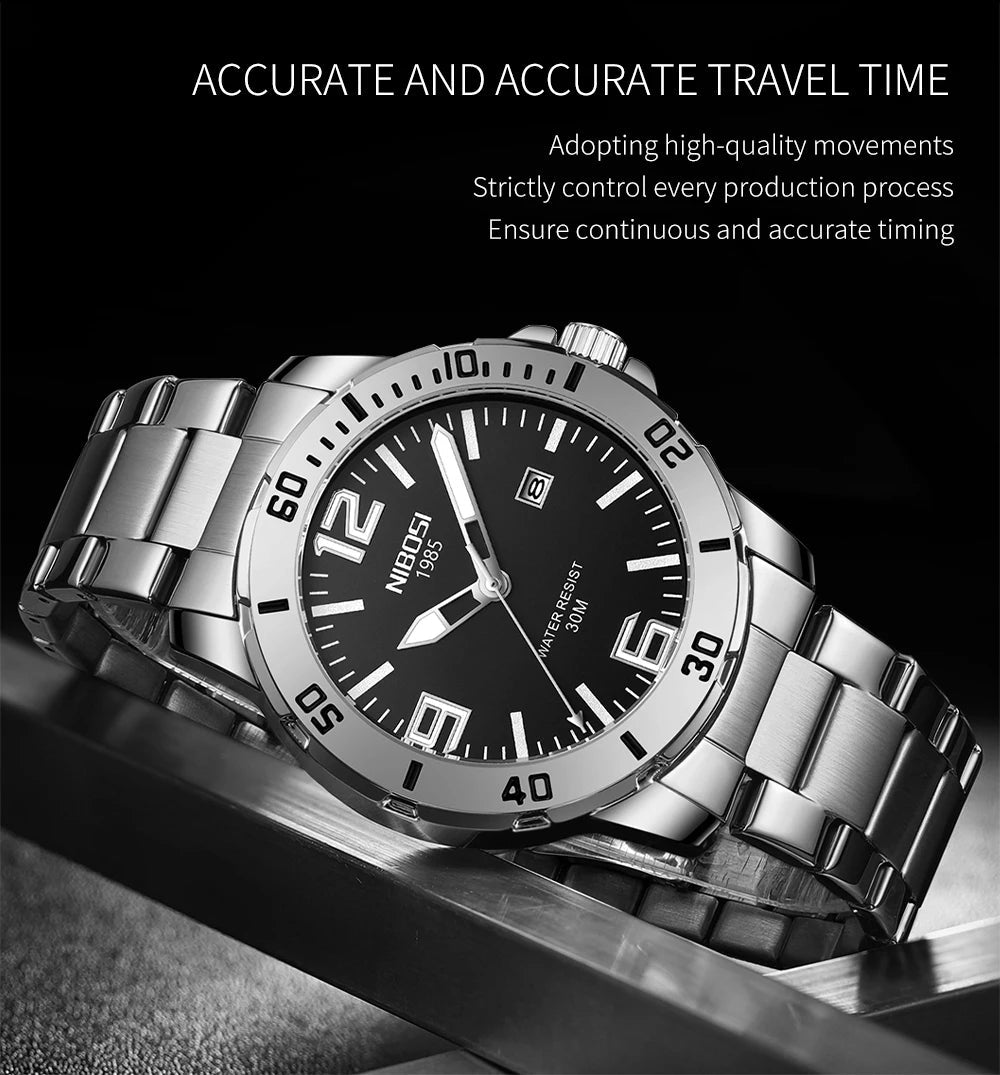 NIBOSI Brand Watch Men Luxury Brand Business Luminous Waterproof Male Clock Calendar Man Quartz Wristwatches Relogio Masculino - Tara's Tiny Treasures