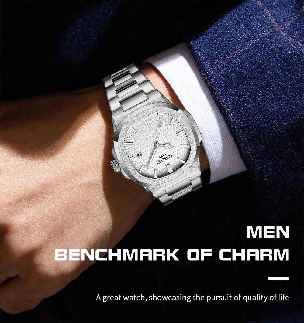 NIBOSI Top Brand Luxury Mens Watches Stainless Steel Quartz Watches For Men Waterproof Sport Watch Men Relogio Masculino - Tara's Tiny Treasures