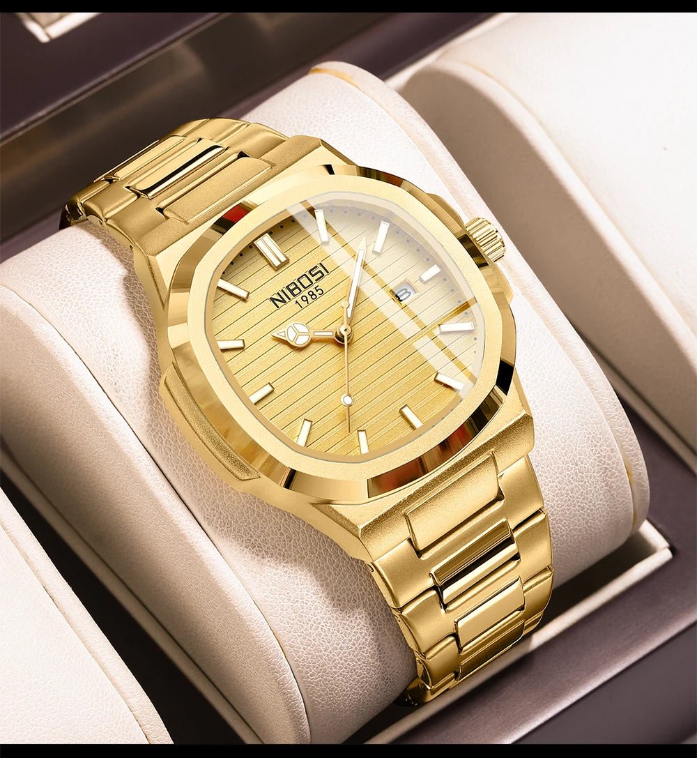 NIBOSI Top Brand Luxury Mens Watches Stainless Steel Quartz Watches For Men Waterproof Sport Watch Men Relogio Masculino - Tara's Tiny Treasures
