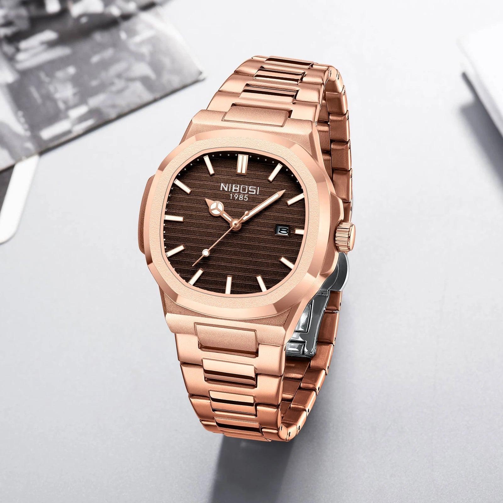 NIBOSI Top Brand Luxury Mens Watches Stainless Steel Quartz Watches For Men Waterproof Sport Watch Men Relogio Masculino - Tara's Tiny Treasures