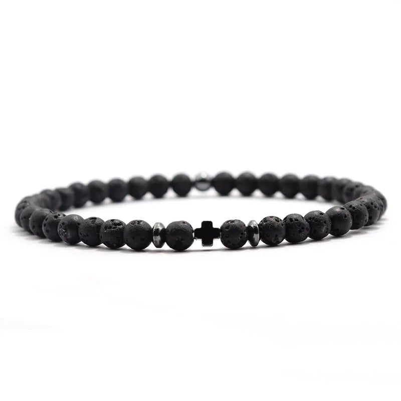 Noter Men Bracelet 6 Colors 4mm Beads Strand Braslet Natural Hematite Stone Healing Braclet Meditation Yoga Accessories Joias - Tara's Tiny Treasures