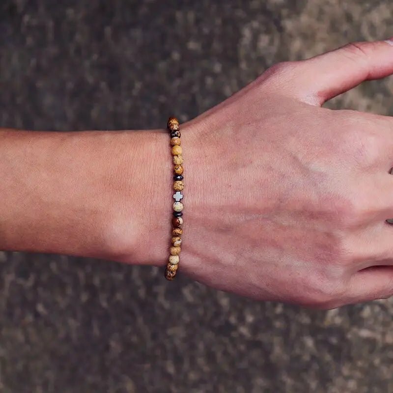 Noter Men Bracelet 6 Colors 4mm Beads Strand Braslet Natural Hematite Stone Healing Braclet Meditation Yoga Accessories Joias - Tara's Tiny Treasures