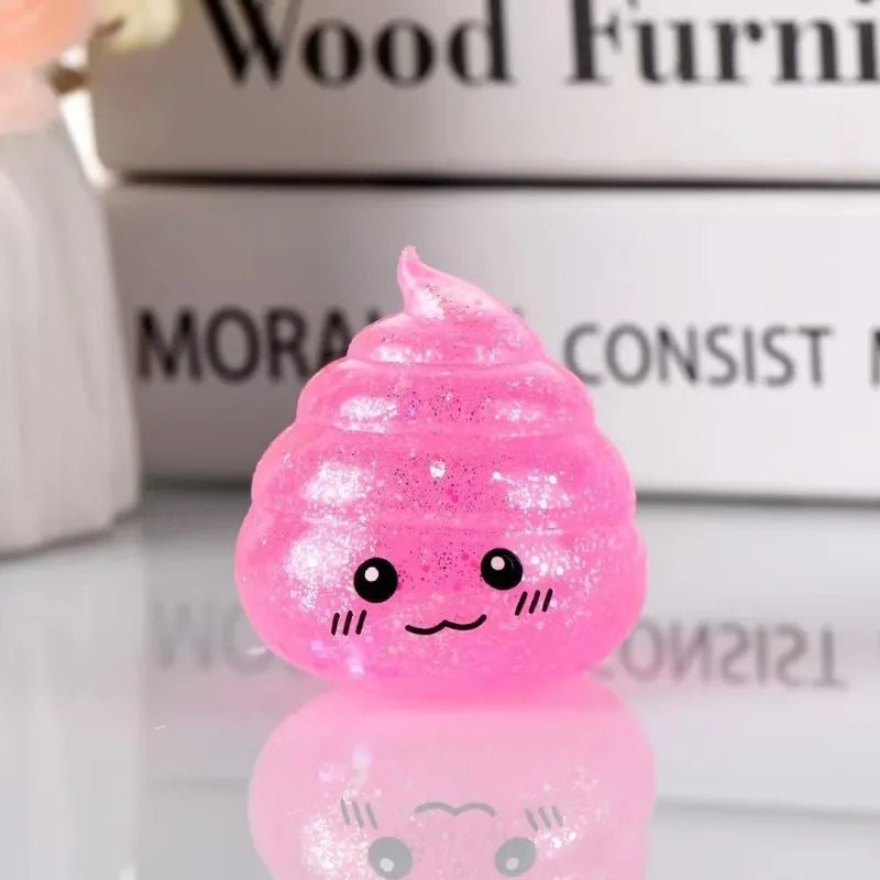 Novelty Squishy Poo Stress Ball Squishies Toys Glitter Funny Stretch Squeeze Fidget Toys for Kids Adults Fool's Day Prank Gift - Tara's Tiny Treasures