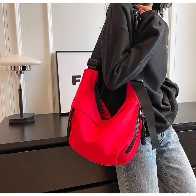 Nylon Hobos Crossbody Bags Solid Casual Zipper Women's Bags 2024 Fashion High Capacity Solid Color Single Shoulder Totes Bag - Tara's Tiny Treasures