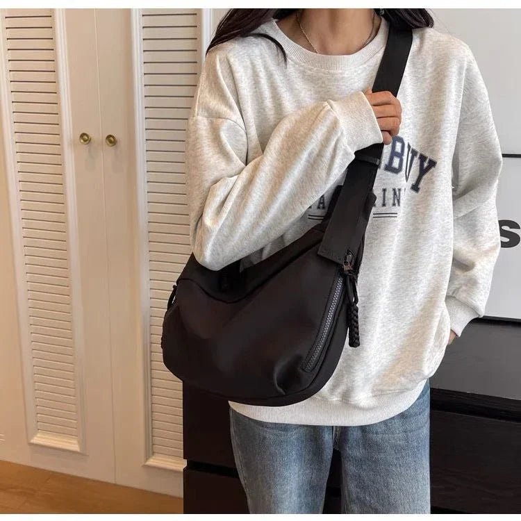 Nylon Hobos Crossbody Bags Solid Casual Zipper Women's Bags 2024 Fashion High Capacity Solid Color Single Shoulder Totes Bag - Tara's Tiny Treasures