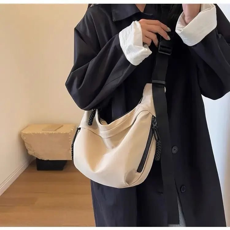 Nylon Hobos Crossbody Bags Solid Casual Zipper Women's Bags 2024 Fashion High Capacity Solid Color Single Shoulder Totes Bag - Tara's Tiny Treasures